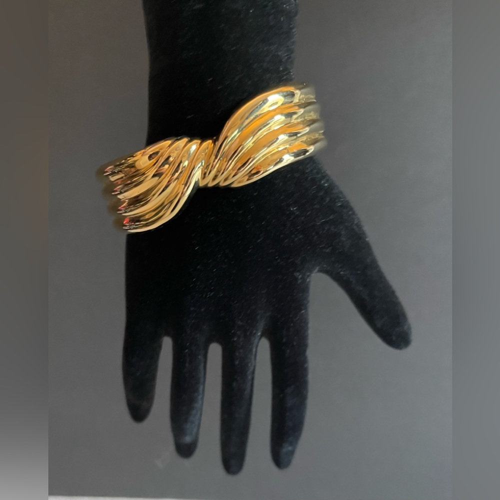 Gold Toned Clamper Bangle Bracelet
